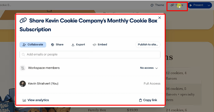 Exporting & Sharing Options